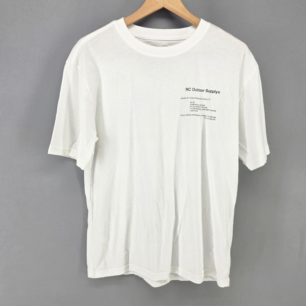 RC Outdoor Supply T-Shirt Mens S White Graphic Map Technical Streetwear Tee